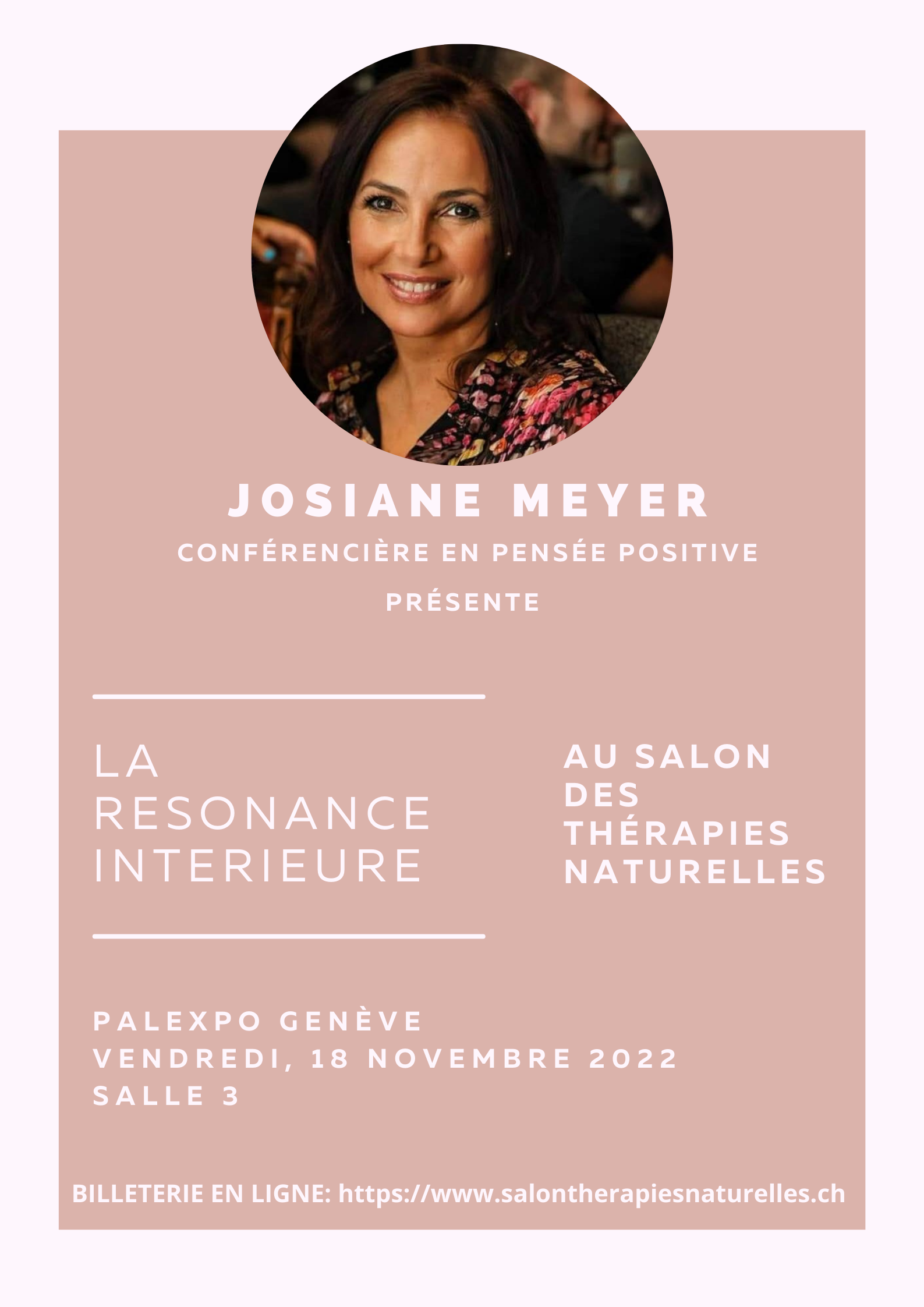 Conférencière bien-être Josiane Meyer Palexpo Salon thérapies naturelles Genève